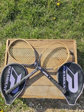 VTG PE Gym Class Equipment Paramount Soft Wooden Tennis Rackets Set of 2 Grip L2